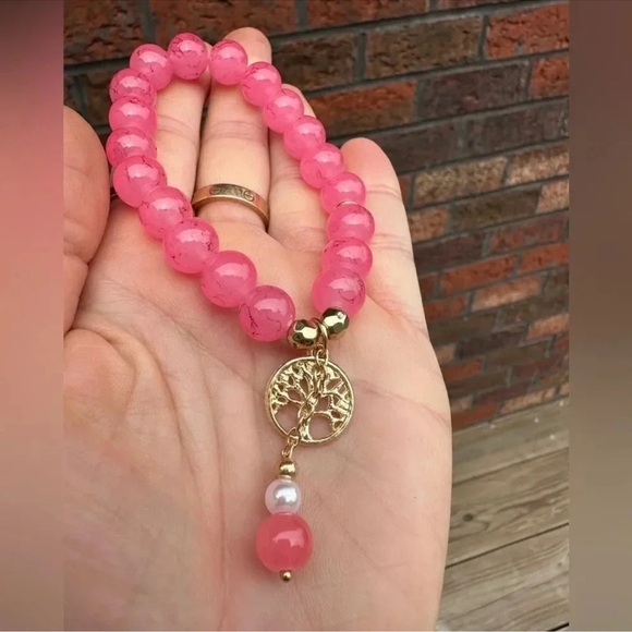 Pink Tree Life Beads Bracelet - Picture 3 of 5